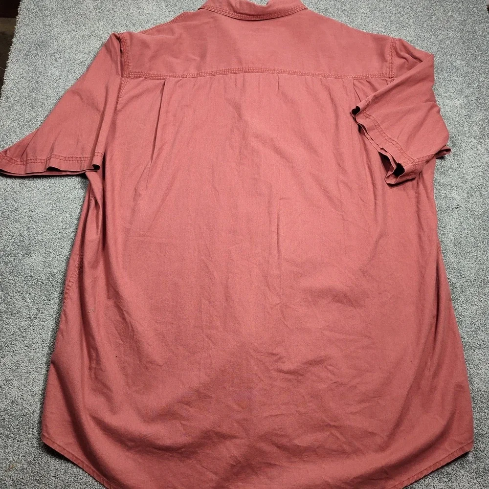 Lincoln Outfitters Mens 2XLT Red Short Sleeve Button Up Casual Tall Shirt
